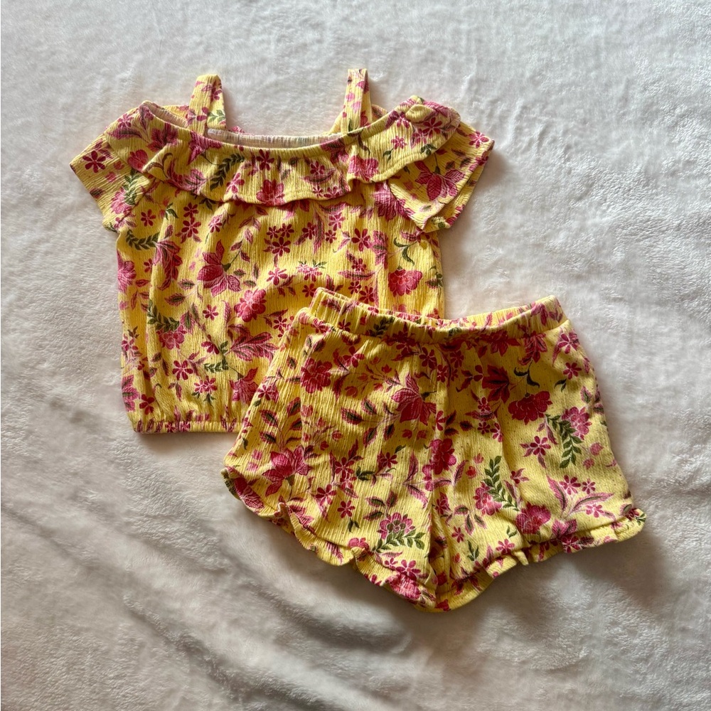 Old Navy Yellow and Pink Floral Set